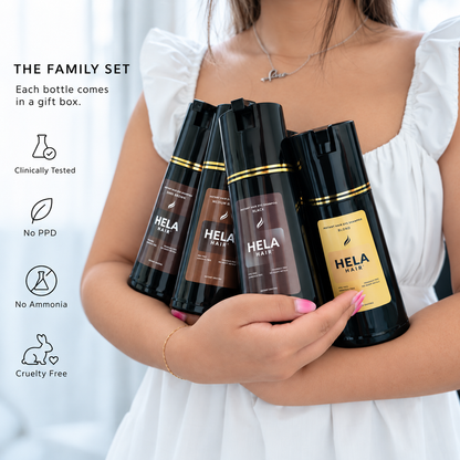 PPD-free Instant Hair Dye Shampoo (Family Color Set)