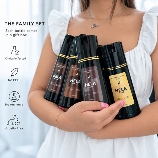 PPD-free Instant Hair Dye Shampoo (Family Color Set)